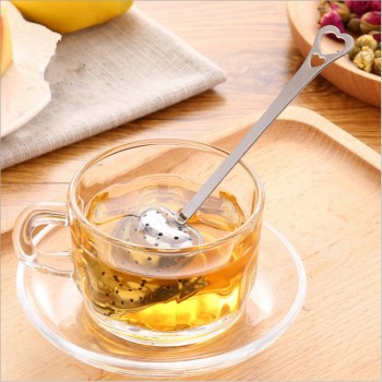 Heart Shaped Tea Infuser Stainless Steel Spoon Strainer Steeper Handle Shower Fashion Tea Spoon Wedding Box Package Favors Gifts