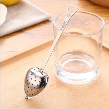 Heart Shaped Tea Infuser Stainless Steel Spoon Strainer Steeper Handle Shower Fashion Tea Spoon Wedding Box Package Favors Gifts