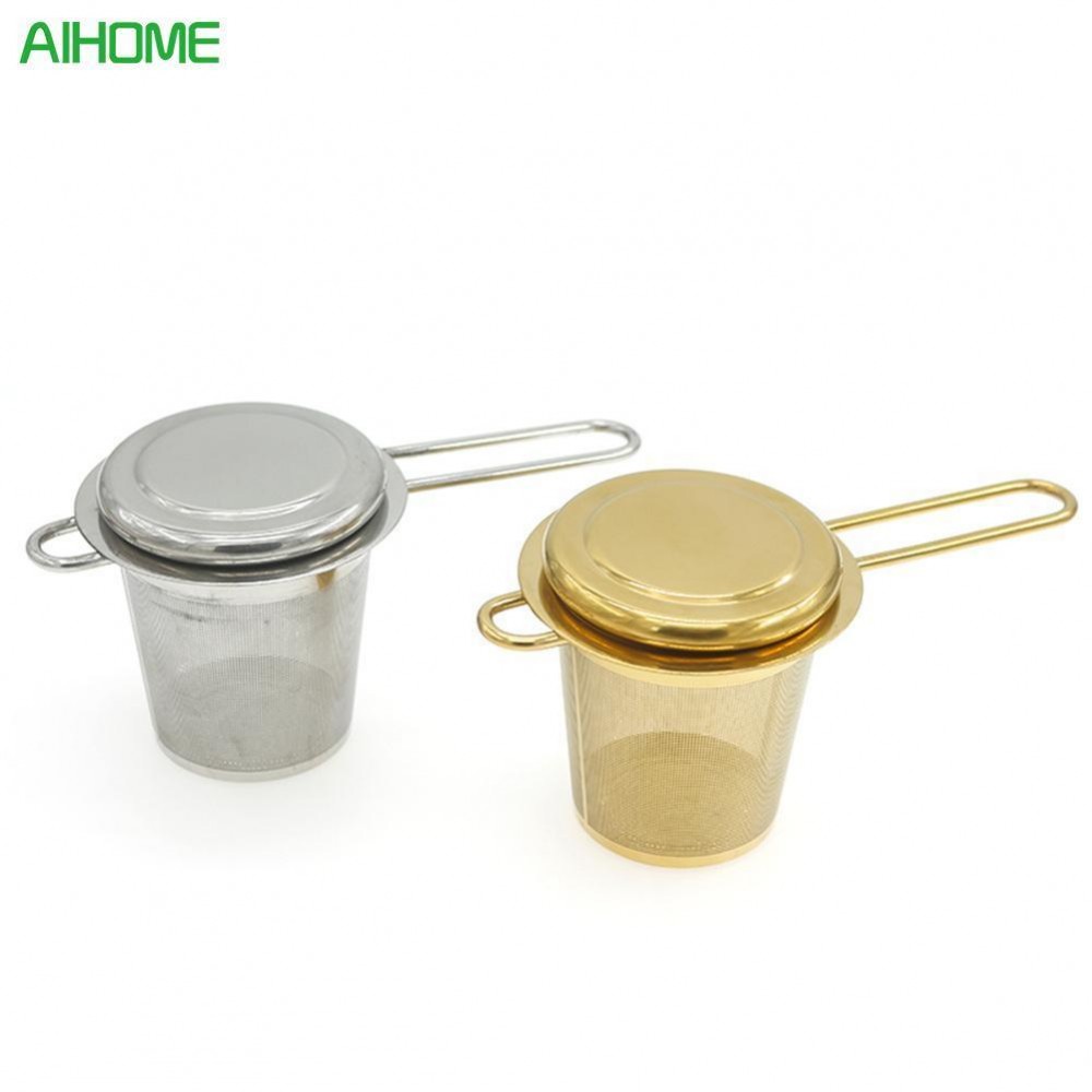 Really High Quality Stainless Steel Tea Filter Foldable With Lid Tea Strainer Tea Filter Tea Infusers kitchen Accessories 2018