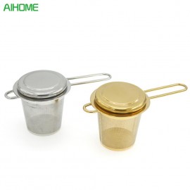 Really High Quality Stainless Steel Tea Filter Foldable With Lid Tea Strainer Tea Filter Tea Infusers kitchen Accessories 2018