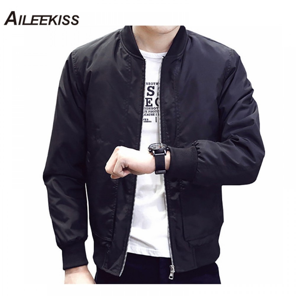 2019 Spring Autumn Casual Solid Fashion Slim Bomber Jacket Men Overcoat Baseball Jackets Mens streetwear Jacket 4xl Top XT380