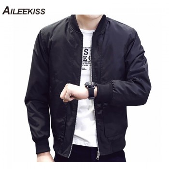 2019 Spring Autumn Casual Solid Fashion Slim Bomber Jacket Men Overcoat Baseball Jackets Mens streetwear Jacket 4xl Top XT380