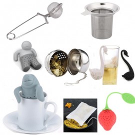 11 styles Tea Infuser plunger Healthy Intense Flavor Reusable Tea bag Plastic Teaamp;Coffee Strainer Measure Infusers safe clean F0