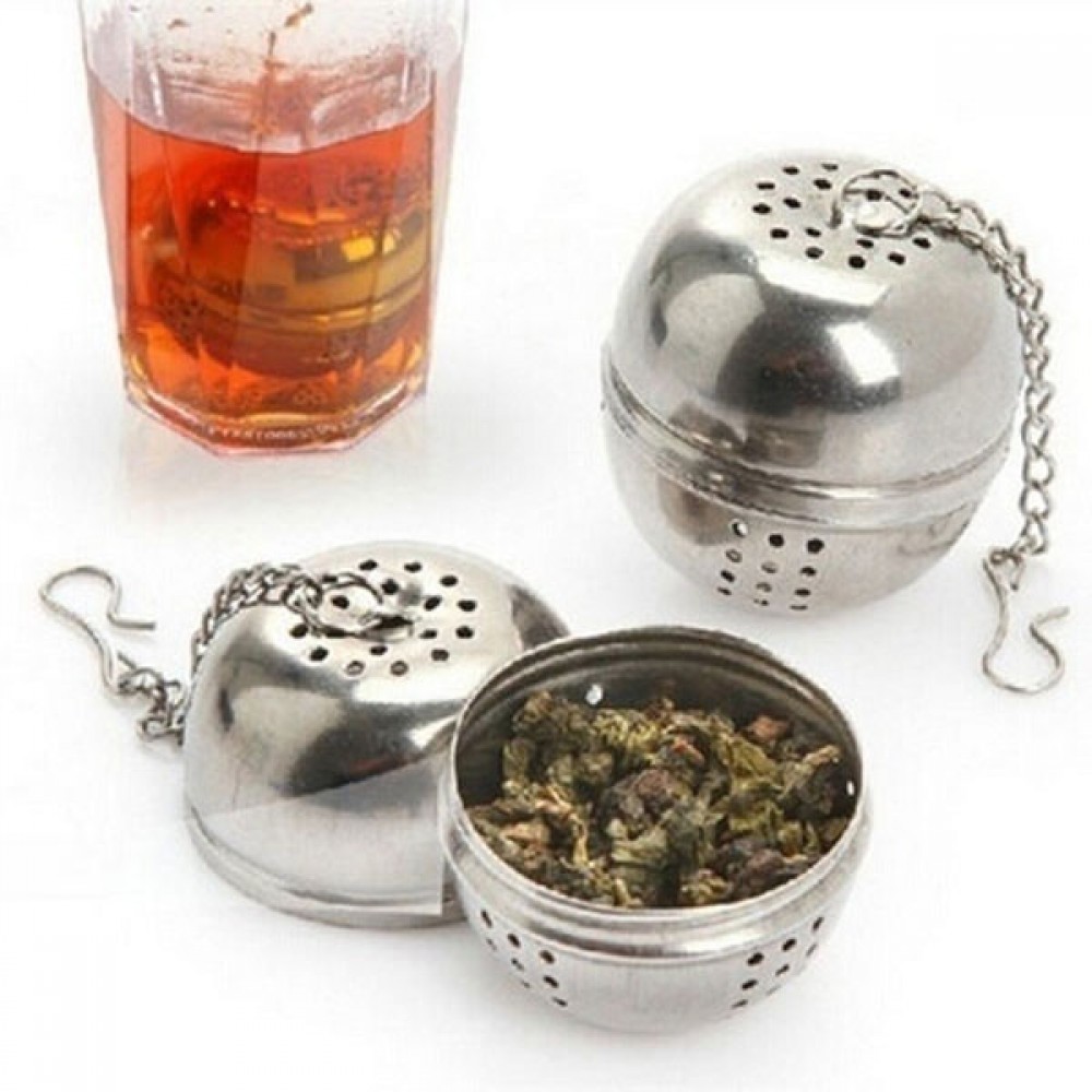 Stainless Steel Tea Infuser Strainer Filter Mesh Spoon Locking Spice Ball Rope chain Portable for food Drop Shipping 1Pcs