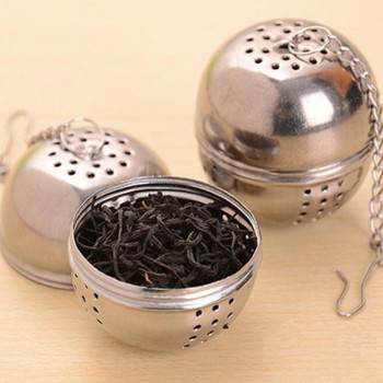 Stainless Steel Tea Infuser Strainer Filter Mesh Spoon Locking Spice Ball Rope chain Portable for food Drop Shipping 1Pcs