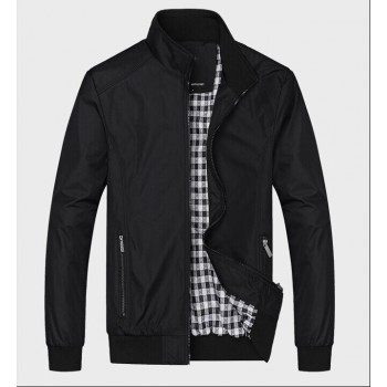 Solid color New 2017 Casual Jacket M-5XL 6XL Men Spring Autumn Outerwear Mandarin Collar Clothing