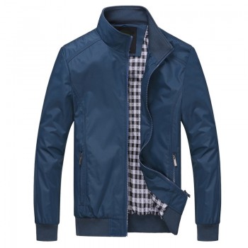 Solid color New 2017 Casual Jacket M-5XL 6XL Men Spring Autumn Outerwear Mandarin Collar Clothing