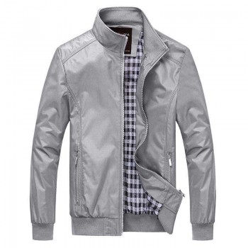Solid color New 2017 Casual Jacket M-5XL 6XL Men Spring Autumn Outerwear Mandarin Collar Clothing