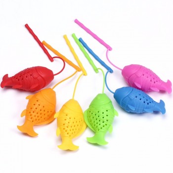 Cute Fish Shape Tea Infuser Food Grade Silicone Spice Herbal Tea Strainer Loose Leaf Filter Fish Shape Tea Ball Accessories