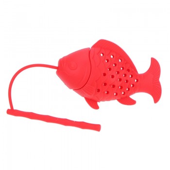 Cute Fish Shape Tea Infuser Food Grade Silicone Spice Herbal Tea Strainer Loose Leaf Filter Fish Shape Tea Ball Accessories