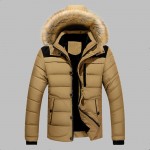 2019 Winter Jacket Men Slim Thicken Fur Hooded Outwear Warm Coat Top  Casual Mens Coat Tops Parka Men Coats Asian Size