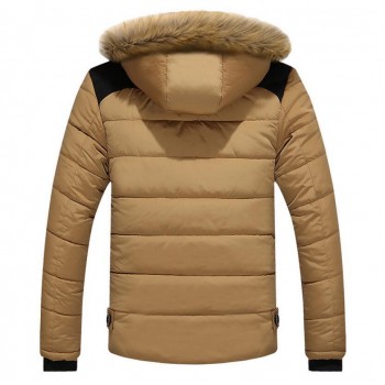 2019 Winter Jacket Men Slim Thicken Fur Hooded Outwear Warm Coat Top  Casual Mens Coat Tops Parka Men Coats Asian Size