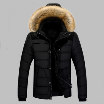 2019 Winter Jacket Men Slim Thicken Fur Hooded Outwear Warm Coat Top  Casual Mens Coat Tops Parka Men Coats Asian Size