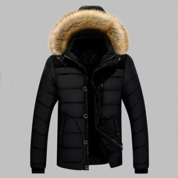 2019 Winter Jacket Men Slim Thicken Fur Hooded Outwear Warm Coat Top  Casual Mens Coat Tops Parka Men Coats Asian Size