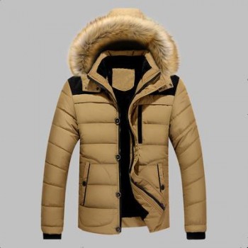 2019 Winter Jacket Men Slim Thicken Fur Hooded Outwear Warm Coat Top  Casual Mens Coat Tops Parka Men Coats Asian Size