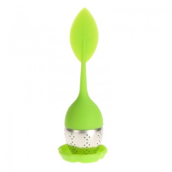 6 Colors Tea Infuser Silicone Tea Strainer Sweet Leaf Pattern Tea Filter Teapot for Loose Leaf Herbal Spice Filter Tools