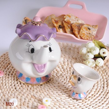 New Cartoon Beauty And The Beast Teapot Mug Mrs Potts Chip Tea Pot Cup One Set Lovely Christmas Gift Fast Post