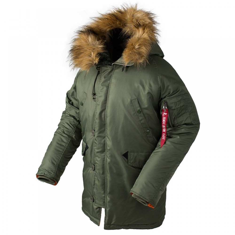 2018 Winter N3B puffer jacket men long canada coat military fur hood warm trench camouflage tactical bomber army korean parka