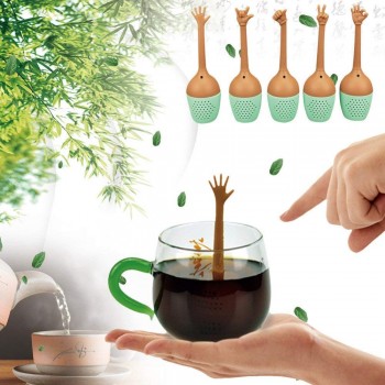 Creative Hand Gestures Tea Infuser Tea Strainer Tea Spoon Infuser Silicone Filter Herb Holder Brewing Tools Accessories