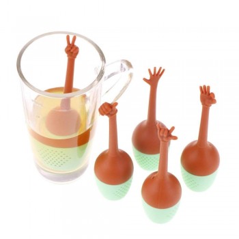 Creative Hand Gestures Tea Infuser Tea Strainer Tea Spoon Infuser Silicone Filter Herb Holder Brewing Tools Accessories