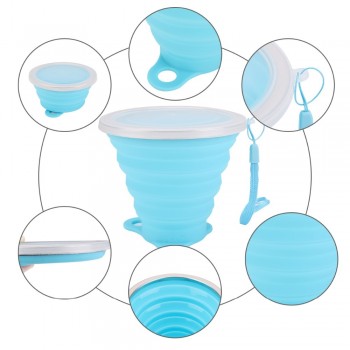 270ML Travel Cup Stainless Steel Silicone Retractable Folding cups Telescopic Collapsible Coffee Cups Outdoor Sport Water Cup