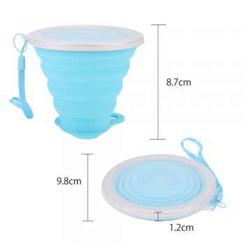 270ML Travel Cup Stainless Steel Silicone Retractable Folding cups Telescopic Collapsible Coffee Cups Outdoor Sport Water Cup