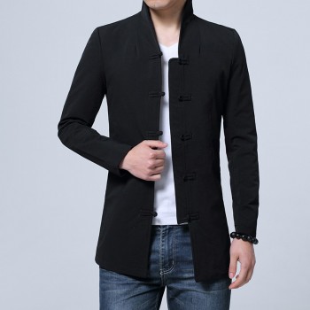 Jackets Men Fashion Business Leisure 2017 New Chinese Style Stand Collar Mens Best Top Comfortable Coat Male Hot Sale Size S-2XL