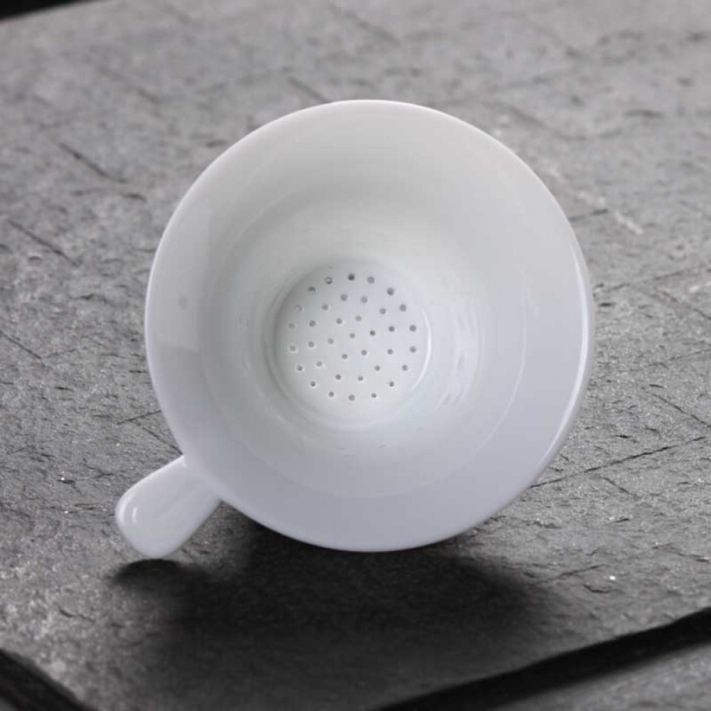 Chinese Kung Fu Tea Set Porcelain Tea Strainer Dehua High White Ceramics Resistant To High Temperature Smooth Tea Filter A