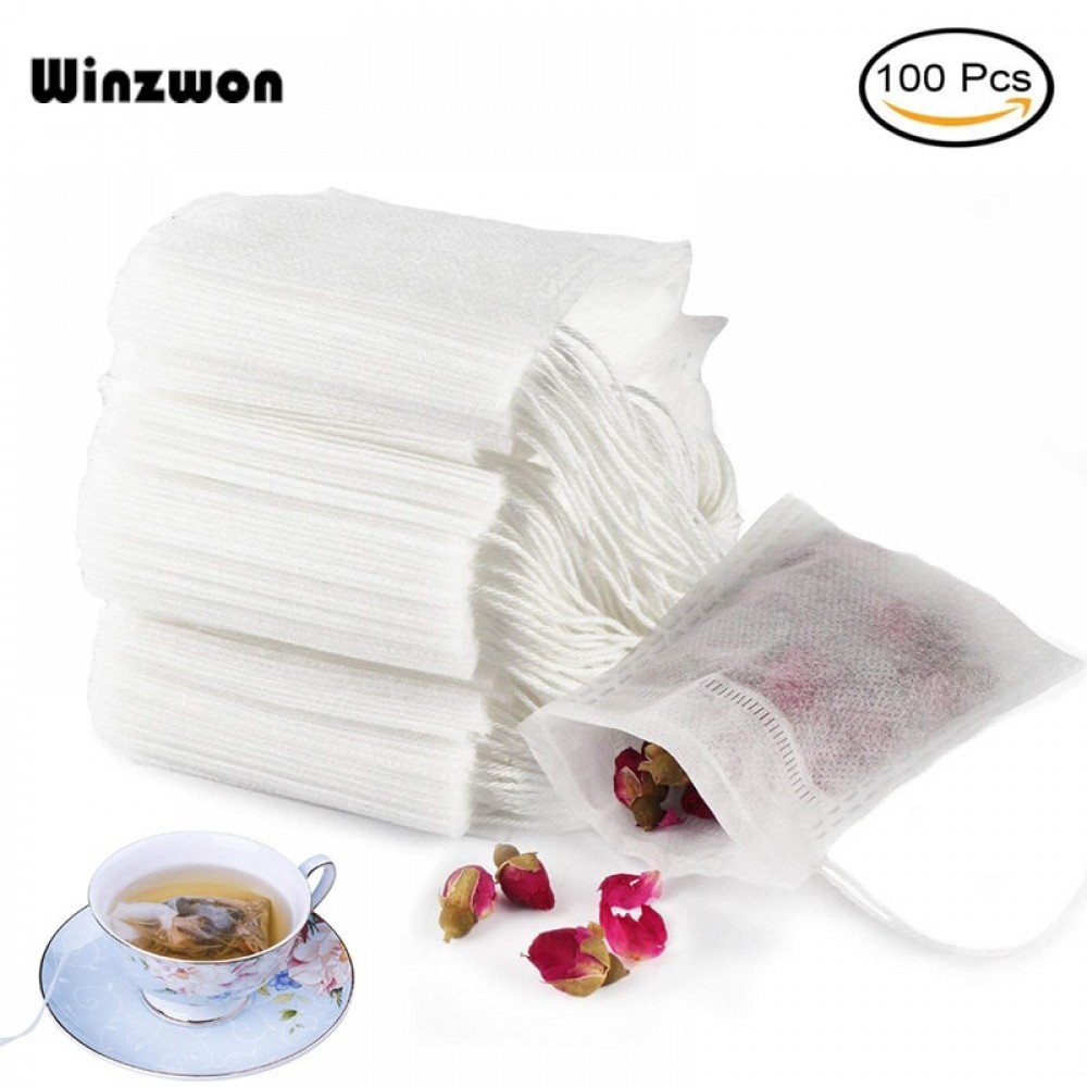 100Pcs/lot Disposable Tea Bags Empty Scented Tea Bag With String Heal Seal Filter Paper for Herb Loose Tea