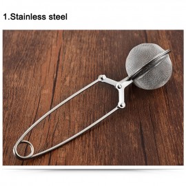 Long Handled Tea Infuser Mesh Ball Loose Leaf Tea Infuser Pincer Stainless Steel Ball Filter  For Drop Ship