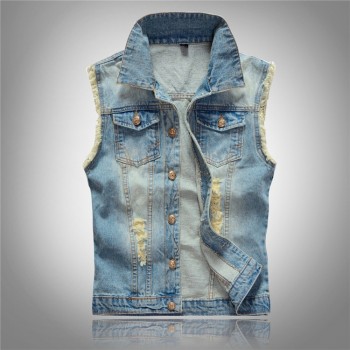 New Spring Autumn 2018 Vintage Classic Design Casual Denim Vest Men Blue 3 Colors  Plus Asian size M-4XL 5XL 6XL