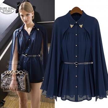 2017 Fashion Blusas Leisure Women shirts Shawl Cape-Style Chiffon Blouse Sun Protection Clothing Blusas Femininas 980C 20