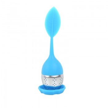 Tea Infuser Strainer Silicone Filter Leaf Shape Handle Diffuser Non-toxic Stainless Steel TB Sale