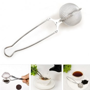 New Stainless Steel Tea Pot Infuser Strainer Ball Mesh  4.3*17cm E2S