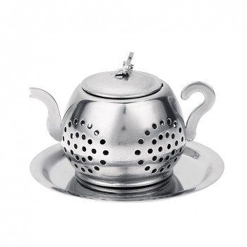 Tea Infuser Steel Loose Teapot Shape Tea Leaf Infuser with Tray Convenient Spice Drinking Strainer Herbal Filter Drinkware Tools
