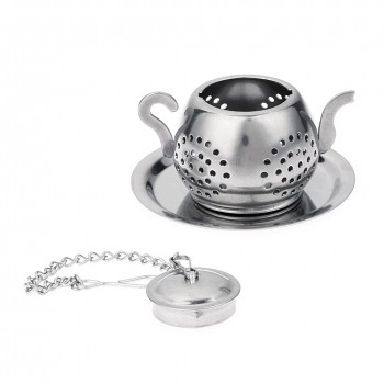 Tea Infuser Steel Loose Teapot Shape Tea Leaf Infuser with Tray Convenient Spice Drinking Strainer Herbal Filter Drinkware Tools