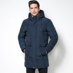 HTLB 2018 Winter New Men Long Casual Warm Parkas Jacket Men Fleece Coat Fashion Waterproof Medium-Long Thickening Parka Coat Men