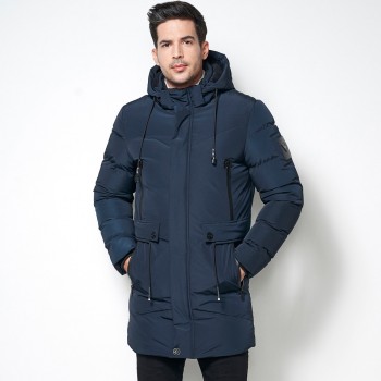 HTLB 2018 Winter New Men Long Casual Warm Parkas Jacket Men Fleece Coat Fashion Waterproof Medium-Long Thickening Parka Coat Men