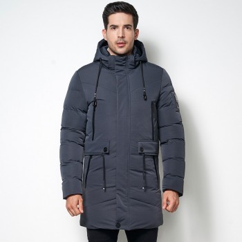 HTLB 2018 Winter New Men Long Casual Warm Parkas Jacket Men Fleece Coat Fashion Waterproof Medium-Long Thickening Parka Coat Men