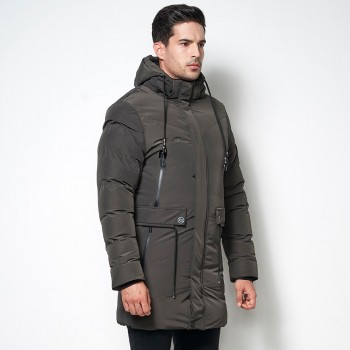 HTLB 2018 Winter New Men Long Casual Warm Parkas Jacket Men Fleece Coat Fashion Waterproof Medium-Long Thickening Parka Coat Men