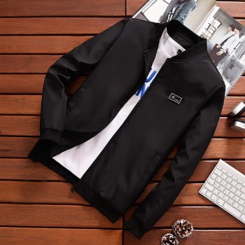 BOSIBIO Summer Autumn Mens Jacket Stand Collar Windbreaker Male Blue Baseball Jackets Casual Thin High Quality Size M-4XL LH-2
