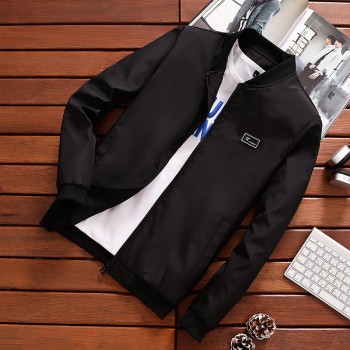 BOSIBIO Summer Autumn Mens Jacket Stand Collar Windbreaker Male Blue Baseball Jackets Casual Thin High Quality Size M-4XL LH-2