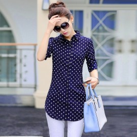 New Fashion Print Blouses Women Long Style Shirts 2018 Cotton Ladies Tops Long Sleeve Blusas Femininas Plus Size Women Clothing