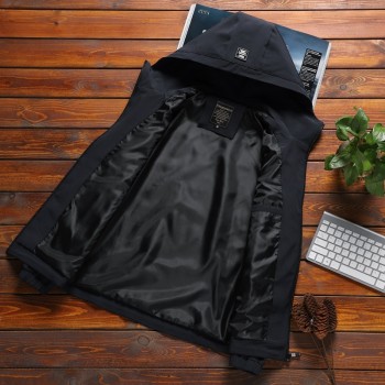 Jacket Men New Arrival Casual Solid Hooded Jackets Mens Fashion Zipper Outwear Slim Fit Spring Autumn Clothing High Quality C32