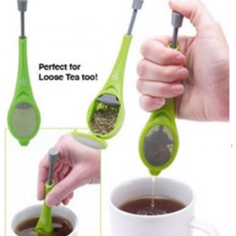 Cute Flavor Total Tea Infuser Gadget Measure Swirl Steep Stir Press Silicone Rubber Teaamp;Coffee Strainer Green New 2018 Tea Filte