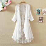 Kimono Cardigan Women Lace Summer Cardigan Feminino Embroidery Blouse Long Shirt Off White Camisa Feminina 2018 Boho Korean New