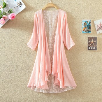 Kimono Cardigan Women Lace Summer Cardigan Feminino Embroidery Blouse Long Shirt Off White Camisa Feminina 2018 Boho Korean New