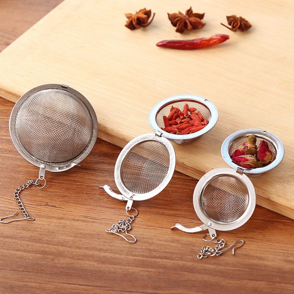 3 Size Stainless Steel Tea Pot Infuser Sphere Mesh Filter Loose Tea Leaves Strainer Handle Tea Ball Kitchen Cooking Gadgets