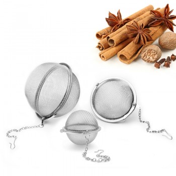 3 Size Stainless Steel Tea Pot Infuser Sphere Mesh Filter Loose Tea Leaves Strainer Handle Tea Ball Kitchen Cooking Gadgets