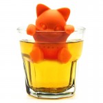 Cute Silicone Cat Tea Infuser Tea Filter Diffuser Reusable Tea Strainer Spice Loose Tea Leaf Herbal Tool Teapot Teabags Orange